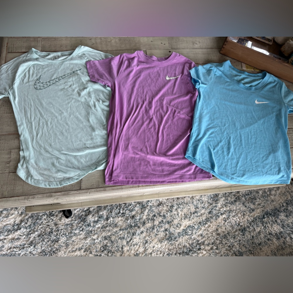 Nike T-Shirts in Lavender, light blue, and Teal